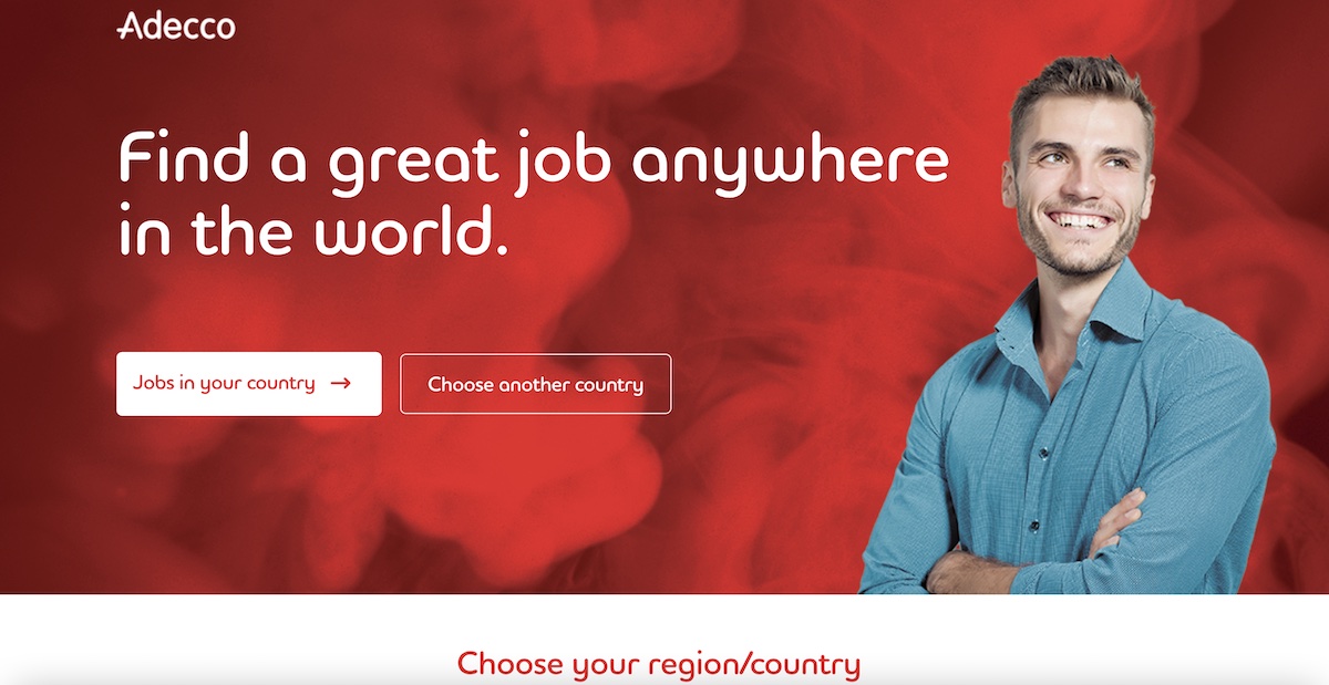 Adecco website home page