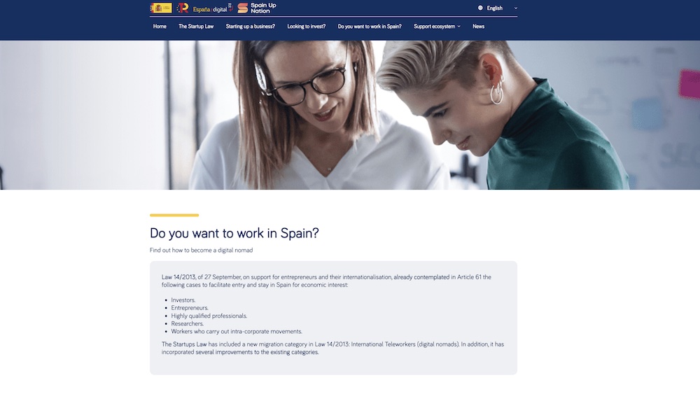 Spain Digital Nomad Visa — English Instructions