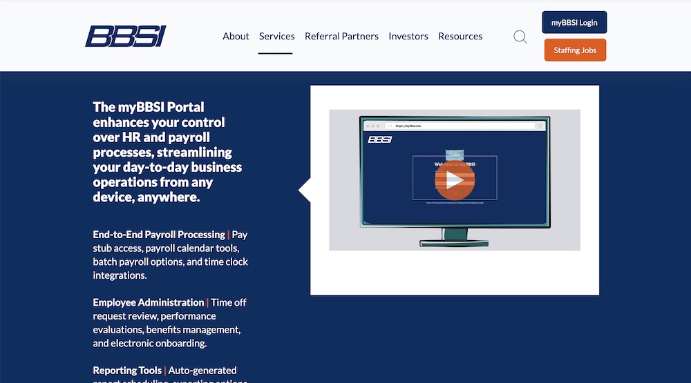 The myBBSI platform is a proprietary web-based portal.