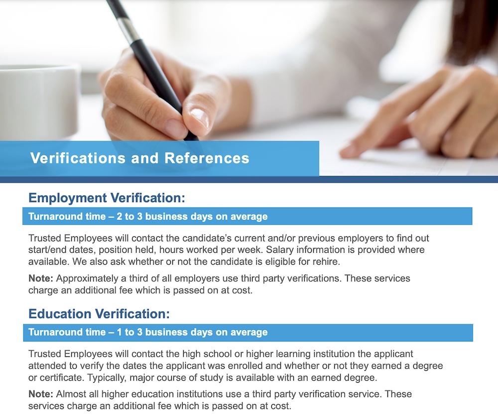 Trusted Employees background check services