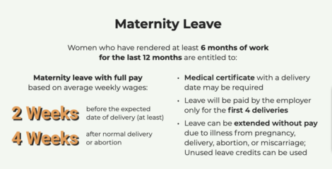 philippines maternity leave