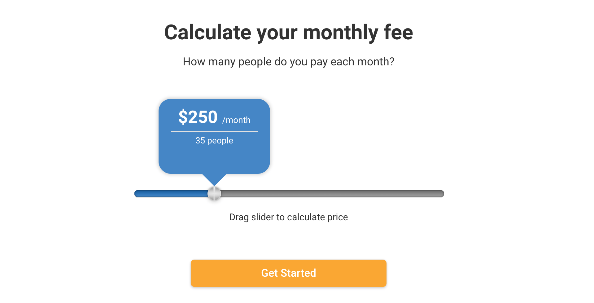 screenshot of OnPay's cost calculator